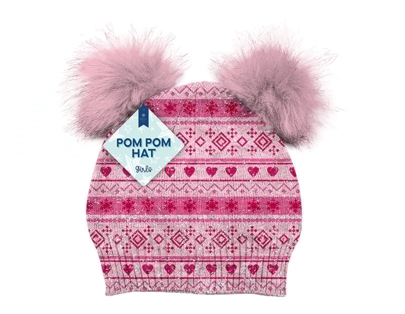 Wholesale Girls Lurex Pom Pom Trim Hat Wholesale Girls Lurex Pom Pom Trim Hat