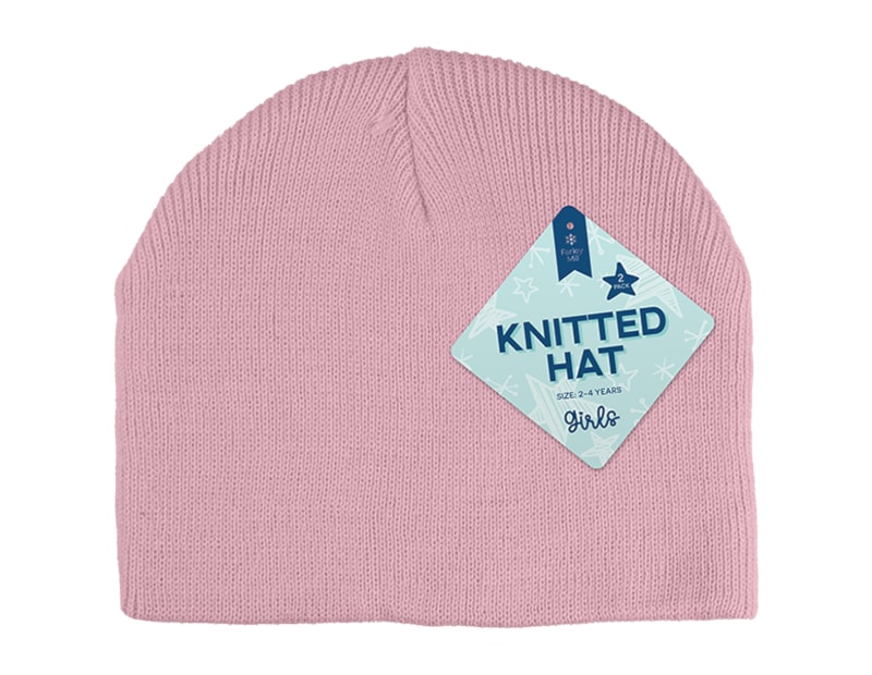 Wholesale Girls Knitted Hat 2pk Asstd Sizes Wholesale Girls Knitted Hat 2pk Asstd Sizes