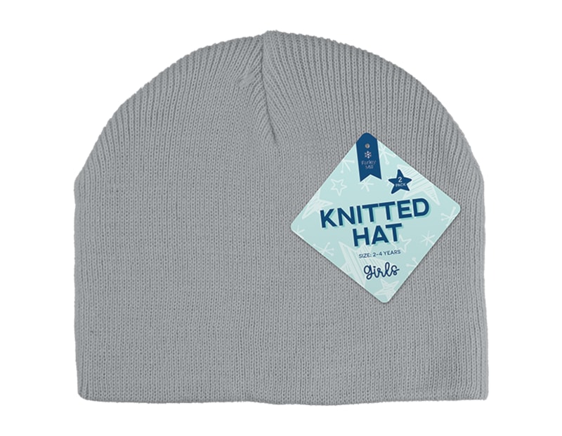 Wholesale Girls Knitted Hat 2pk Asstd Sizes Wholesale Girls Knitted Hat 2pk Asstd Sizes
