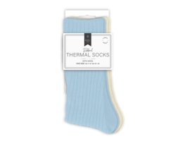 Wholesale Ladies Plain Ribbed Thermal Socks with Wool 2pk Wholesale Ladies Plain Ribbed Thermal Socks with Wool 2pk