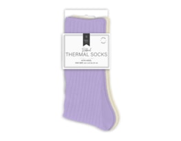 Wholesale Ladies Plain Ribbed Thermal Socks with Wool 2pk Wholesale Ladies Plain Ribbed Thermal Socks with Wool 2pk