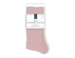 Wholesale Ladies Plain Ribbed Thermal Socks with Wool 2pk Wholesale Ladies Plain Ribbed Thermal Socks with Wool 2pk