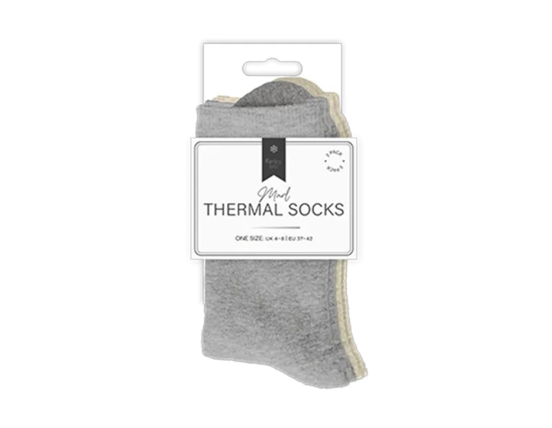 Wholesale Ladies Plain Marl Thermal Socks 2pk Wholesale Ladies Plain Marl Thermal Socks 2pk