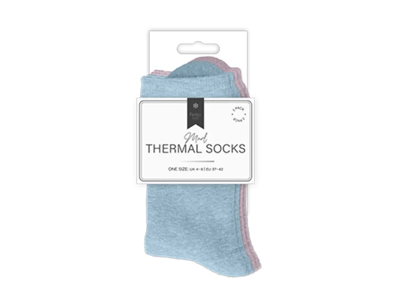 Wholesale Ladies Plain Marl Thermal Socks 2pk Wholesale Ladies Plain Marl Thermal Socks 2pk