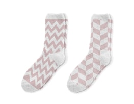 Wholesale Ladies Printed Cosy Socks 2pk Wholesale Ladies Printed Cosy Socks 2pk