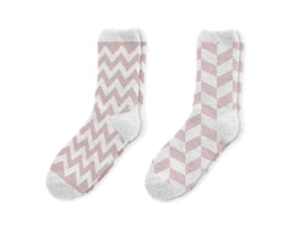 Wholesale Ladies Printed Cosy Socks 2pk Wholesale Ladies Printed Cosy Socks 2pk