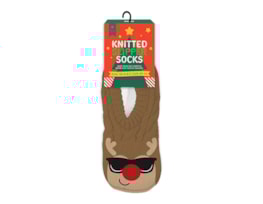 Wholesale Men's Christmas Novelty Knitted Slipper Socks with Fleece Lining Wholesale Men's Christmas Novelty Knitted Slipper Socks with Fleece Lining