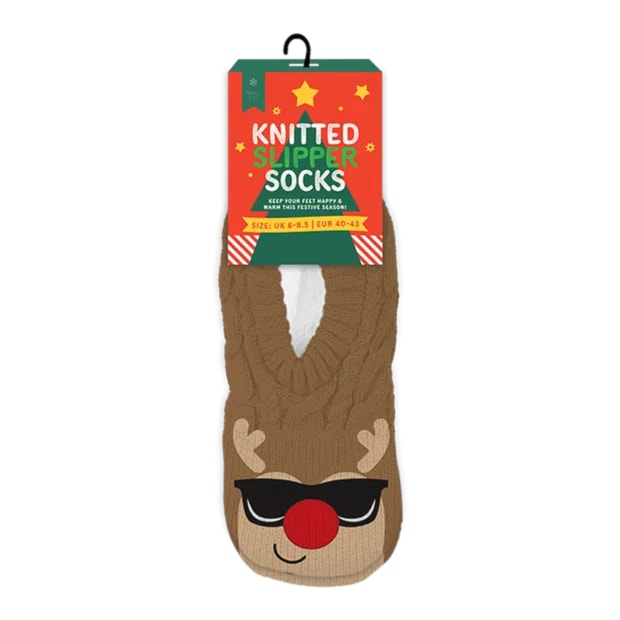 Wholesale Men's Christmas Novelty Knitted Slipper Socks with Fleece Lining Wholesale Men's Christmas Novelty Knitted Slipper Socks with Fleece Lining