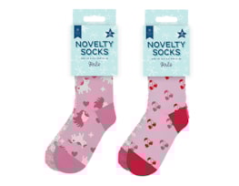 Wholesale Girls Novelty Cosy Socks 2pk Wholesale Girls Novelty Cosy Socks 2pk