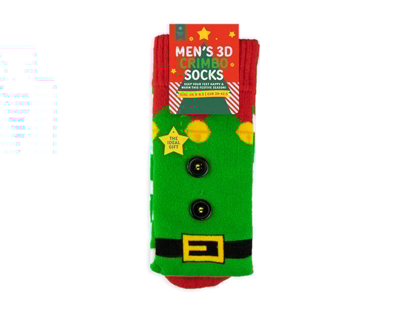 Wholesale Festive 3D Character Men's Socks Wholesale Festive 3D Elf Men's Socks