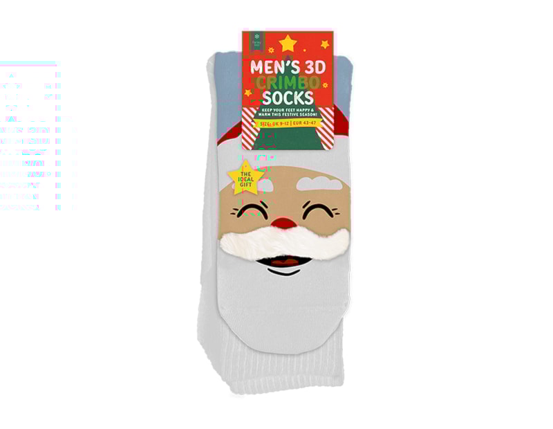 Wholesale Festive 3D Character Men's Socks Wholesale Festive 3D Santa Men's Socks