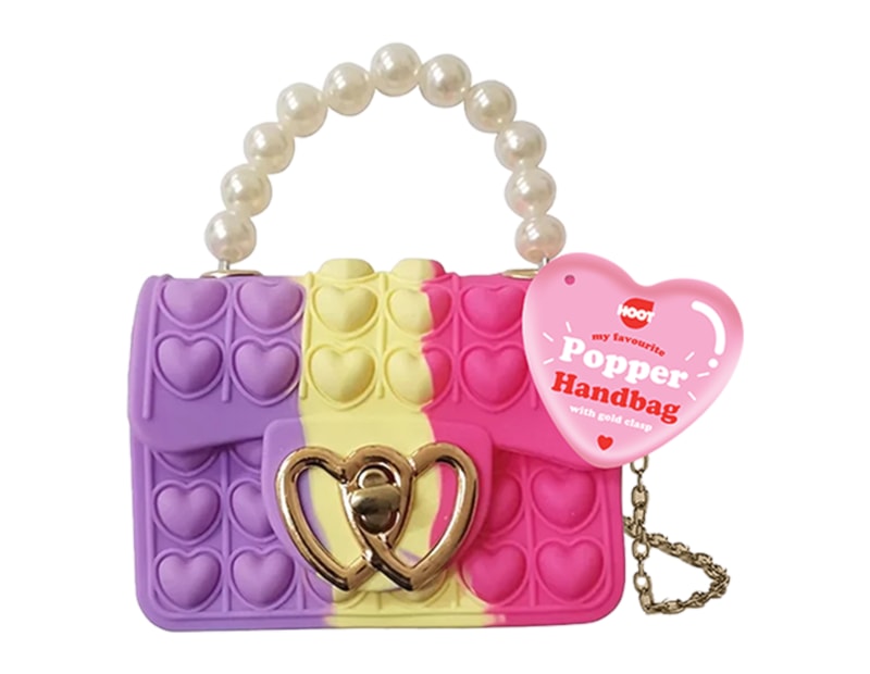 Wholesale Popper Handbag With Gold Heart Clasp Wholesale Popper Handbag With Gold Heart Clasp
