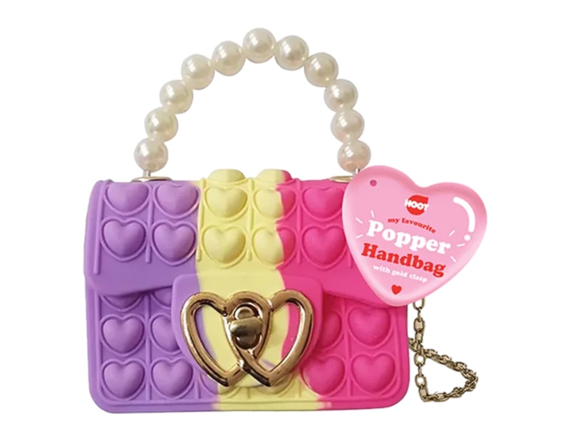 Wholesale Popper Handbag With Gold Heart Clasp