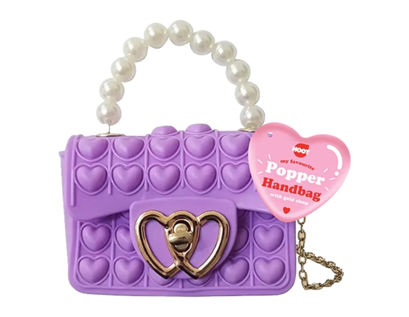 Wholesale Popper Handbag With Gold Heart Clasp Wholesale Popper Handbag With Gold Heart Clasp