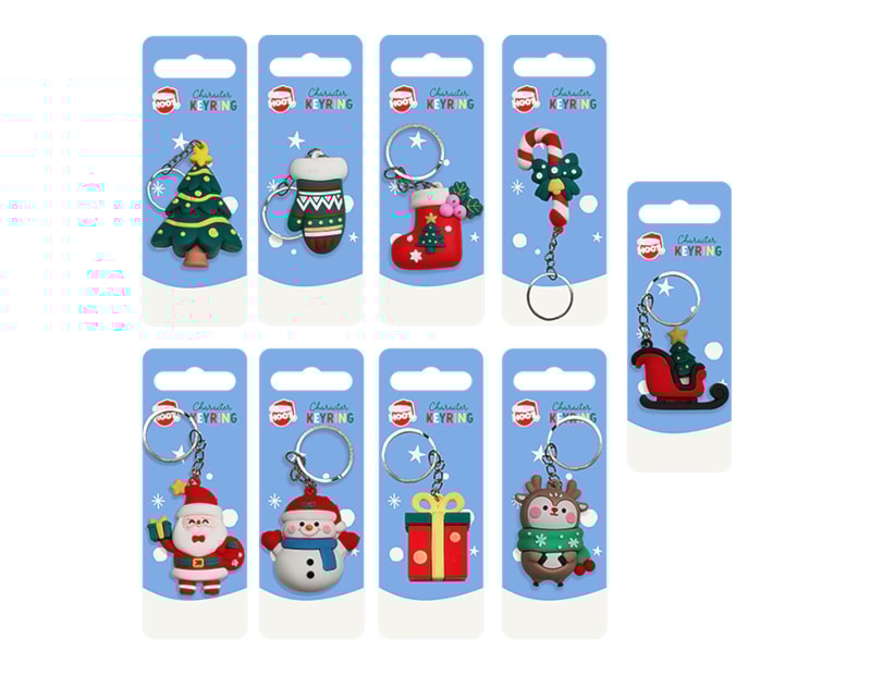 Wholesale Christmas Character Keyring CDU Bulk Buy Christmas Character Keyring CDU