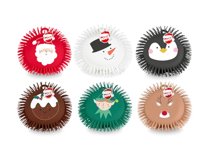 Bulk Buy Christmas Jiggly Character Ball CDU