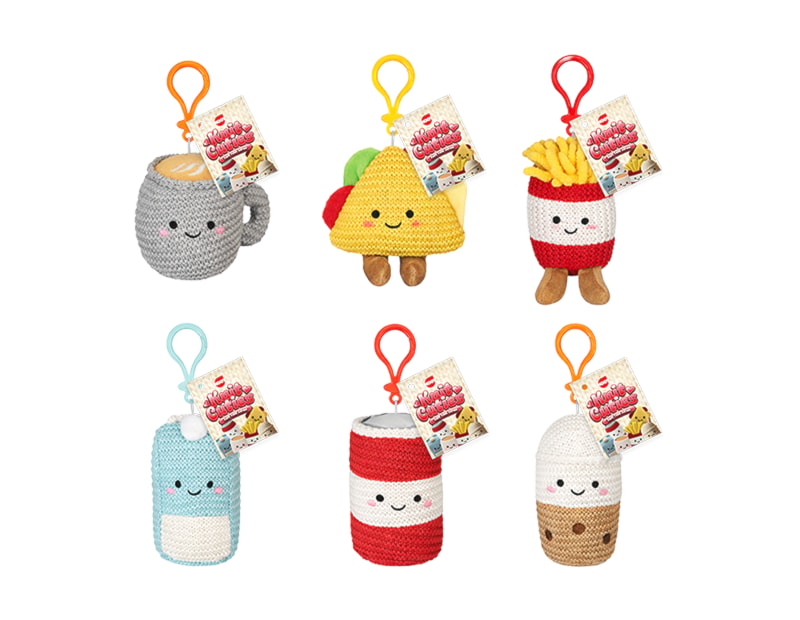 Bulk Buy Knit Cuties Fast Food Keyring 10cm CDU