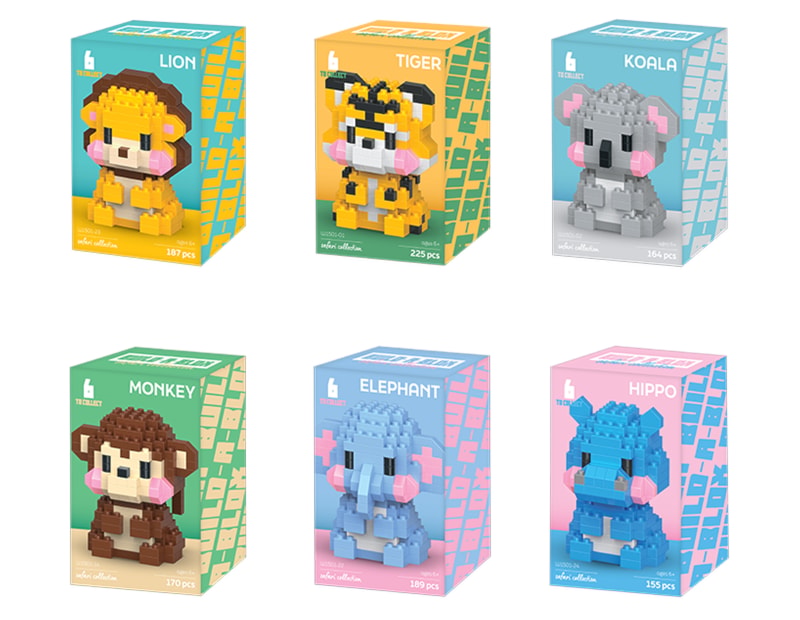 Bulk Buy Safari Animal Building Blocks CDU