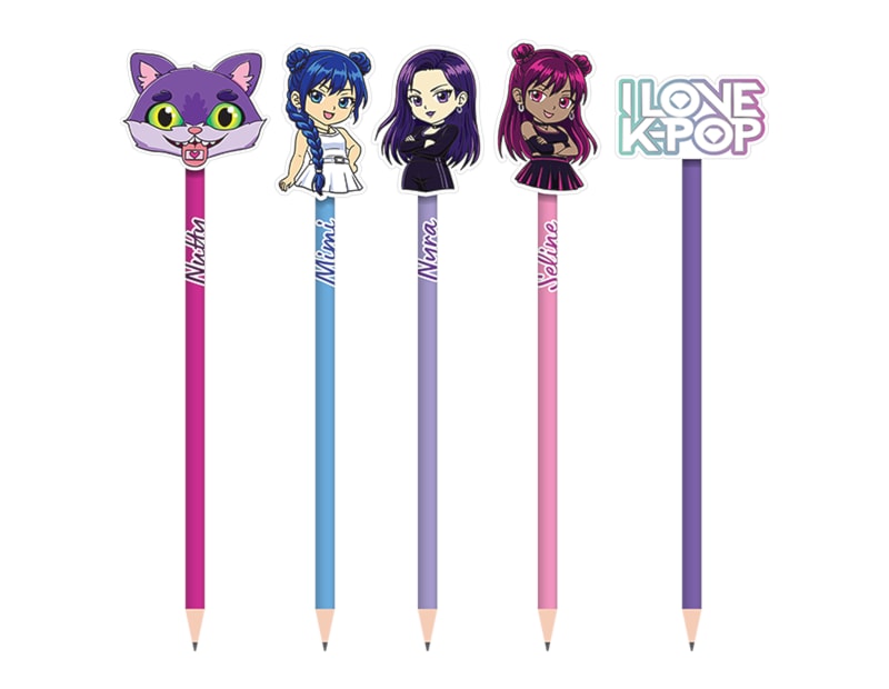 Character Pencils & Rubbers 5pk Character Pencils & Rubbers 5pk