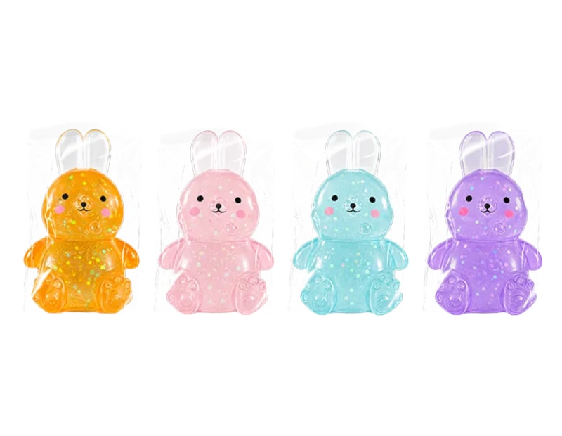 Bulk Buy Glitter Bunny Sugar Filled Squishy CDU