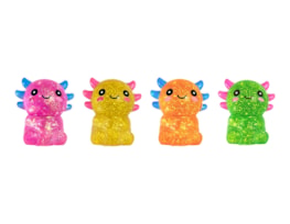 Wholesale Glitter Axolotl Sugar Filled Squishy CDU