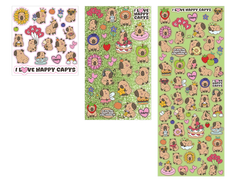 Wholesale Capybara Sticker Pack 112pk