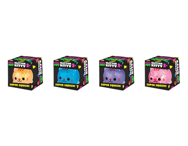 Wholesale Squishy Glitter Cat 4.3x5x3.5 CDU