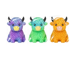 Wholesale Coloured Highland Cow Stretchy CDU
