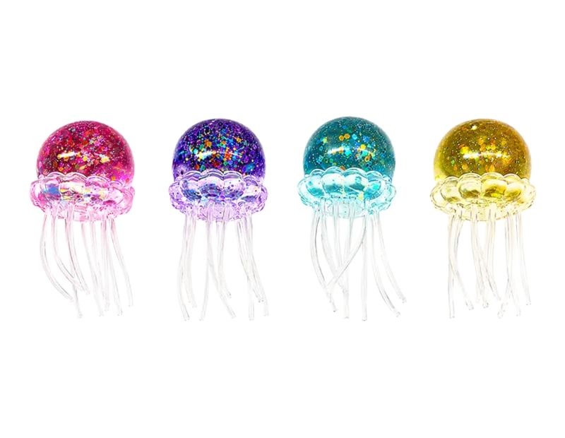 Wholesale Glitter Jelly Fish Sugar Filled Squishy CDU