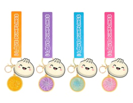 Wholesale Squishy LED Dumpling Keyring With Tag 3.5cm CDU Wholesale Squishy LED Dumpling Keyring With Tag 3.5cm CDU