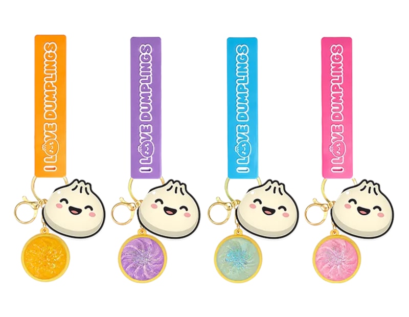 Wholesale Squishy LED Dumpling Keyring With Tag 3.5cm CDU Wholesale Squishy LED Dumpling Keyring With Tag 3.5cm CDU