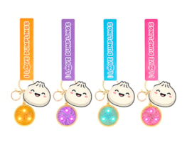Wholesale Squishy LED Dumpling Keyring With Tag 3.5cm CDU Wholesale Squishy LED Dumpling Keyring With Tag 3.5cm CDU