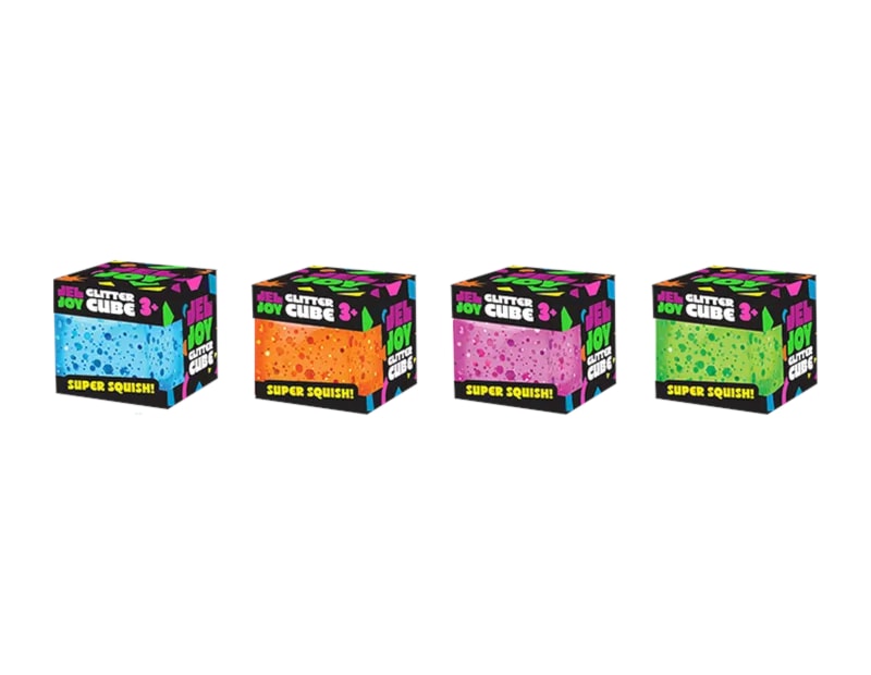 Bulk buy Squishy Glitter Cube 5x5x5cm CDU