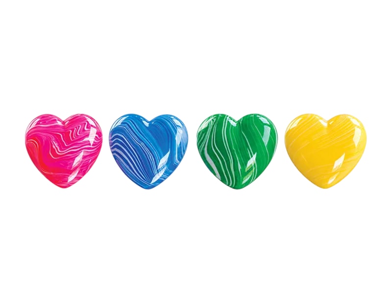 Bulk Buy Marble Squishy Heart 6x3.5cm CDU