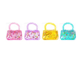 Wholesale Glitter Fruit Handbag Sugar Filled Squishy CDU