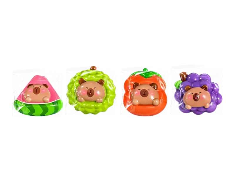 Wholesale Animal PU Fruit Squeezy 9cm CDU Bulk Buy Animal PU Fruit Squeezy 9cm CDU