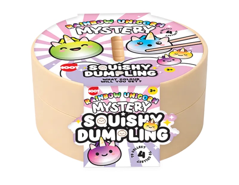 Wholesale Squishy Rainbow Unicorn Dumpling 8.5cm CDU