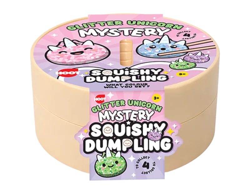 Wholesale Squishy Glitter Unicorn Dumpling 8.5cm CDU