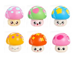 Wholesale Mushroom PU Squeezy 9cm CDU Wholesale Mushroom PU Squeezy 9cm CDU