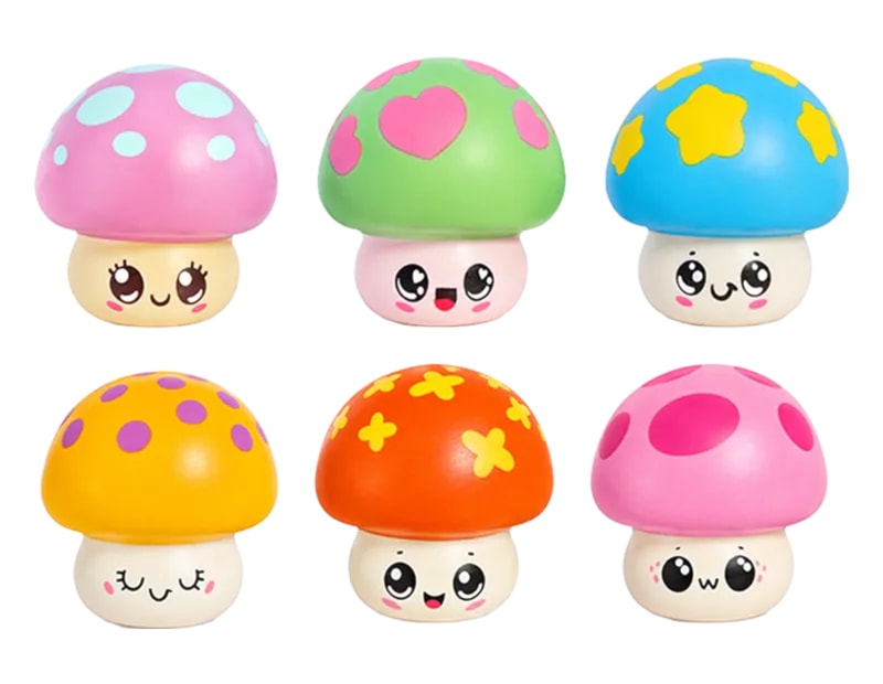 Wholesale Mushroom PU Squeezy 9cm CDU Wholesale Mushroom PU Squeezy 9cm CDU