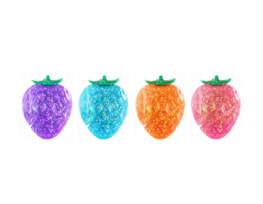 Wholesale Glitter Coloured Strawberry Sugar Filled Squishy 6.5cm CDU
