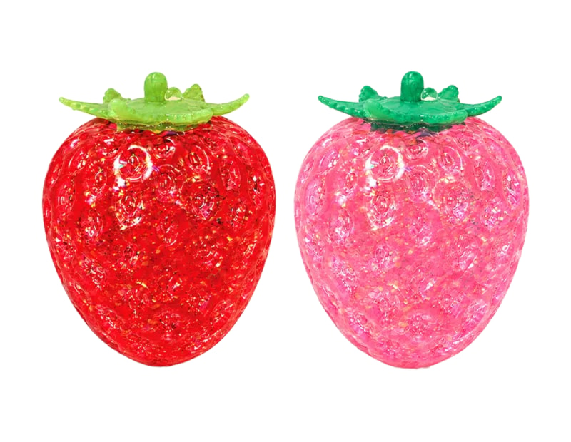 Wholesale Glitter Strawberry Sugar Filled Squishy 8cm CDU Wholesale Glitter Strawberry Sugar Filled Squishy 8cm CDU
