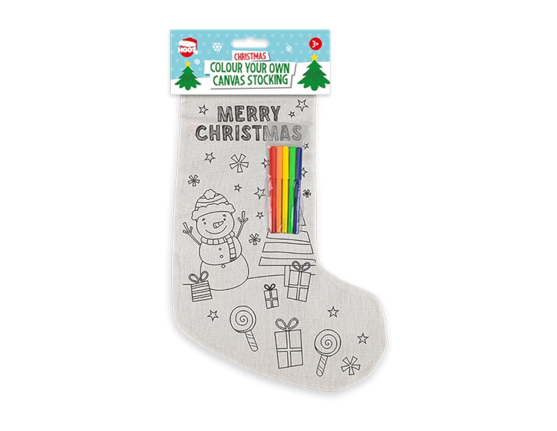 Wholesale Christmas Colour Your Own Canvas Stocking Wholesale Christmas Colour Your Own Canvas Stocking