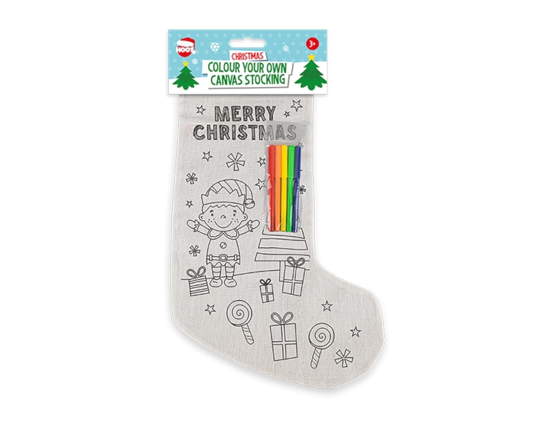 Wholesale Christmas Colour Your Own Canvas Stocking Wholesale Christmas Colour Your Own Canvas Stocking