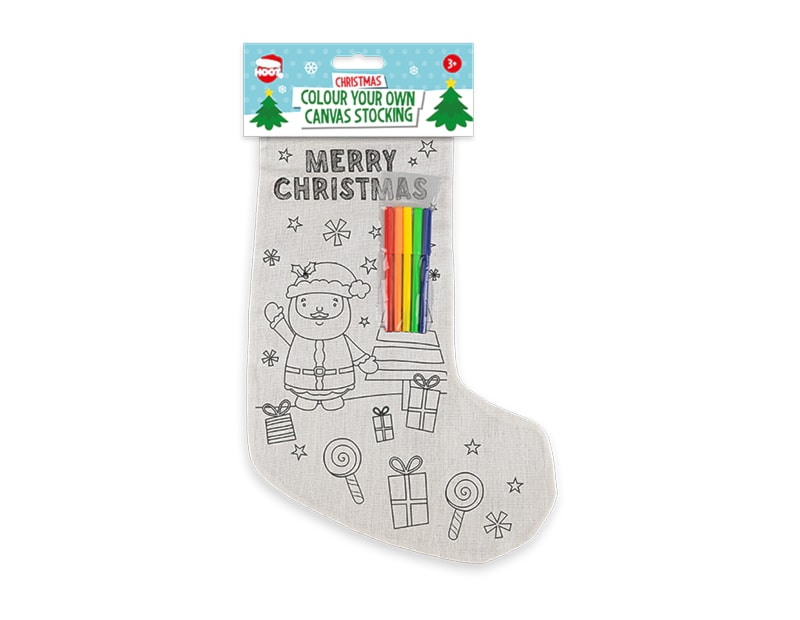 Wholesale Christmas Colour Your Own Canvas Stocking Wholesale Christmas Colour Your Own Canvas Stocking