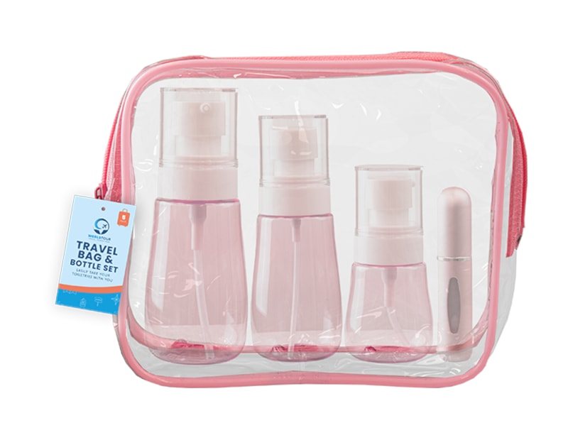 Wholesale Travel Bag and Bottle Set 5pc Wholesale Travel Bag and Bottle Set 5pc