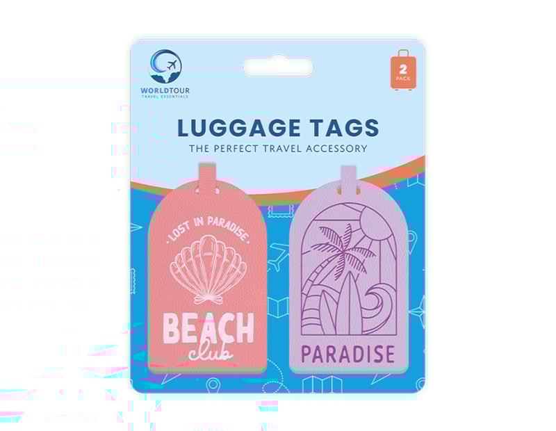 Wholesale Trend PU Leather Luggage Tags 2pk Wholesale Trend PU Leather Luggage Tags 2pk