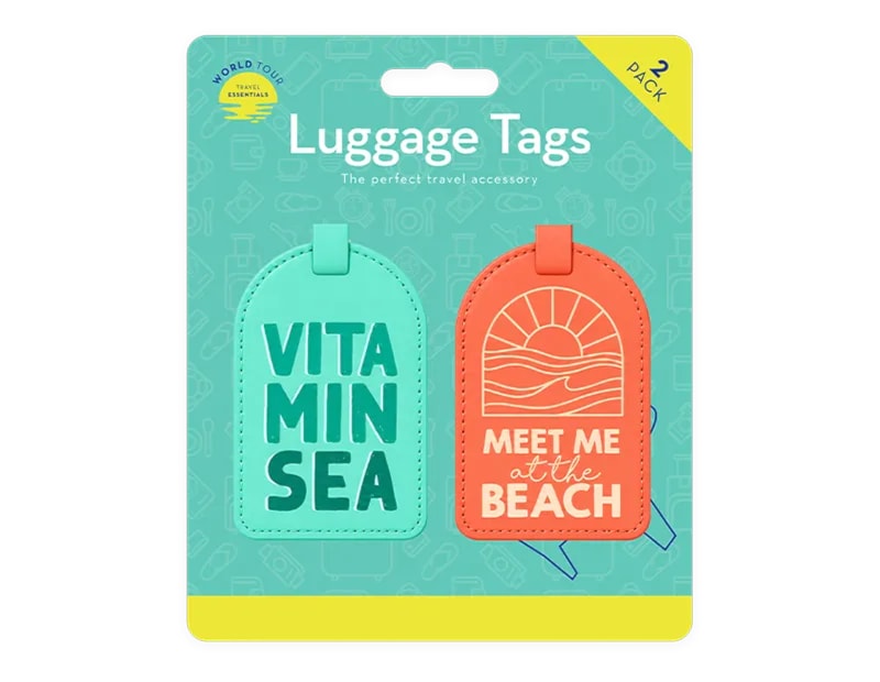 Wholesale Trend PU Leather Luggage Tags 2pk Wholesale Trend PU Leather Luggage Tags 2pk
