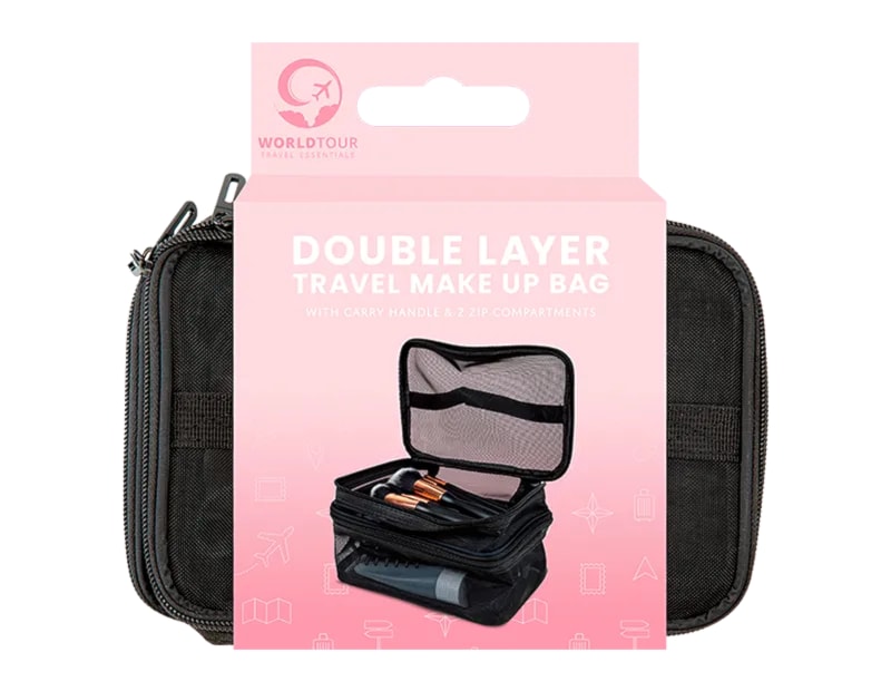 Wholesale Double Layer Travel Make Up Bag CDU
