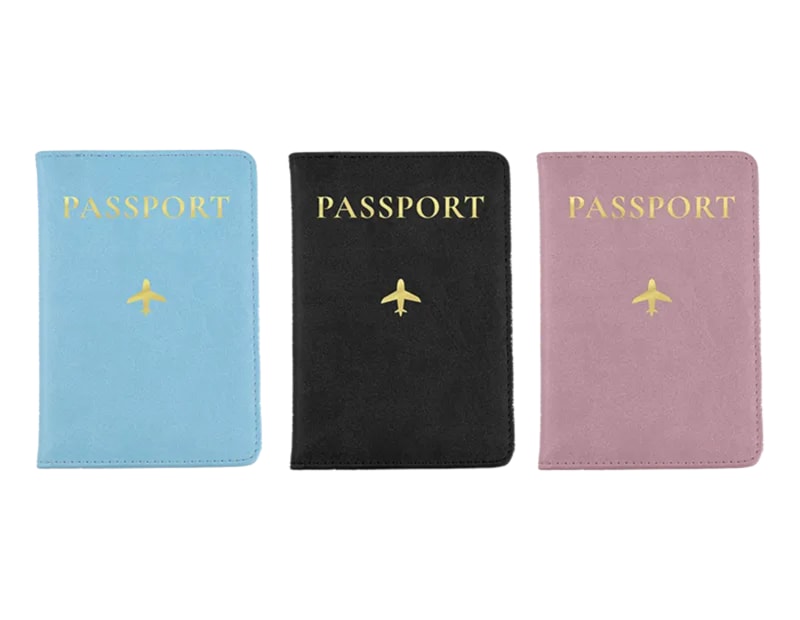 Wholesale Foil PU Leather Passport Cover CDU